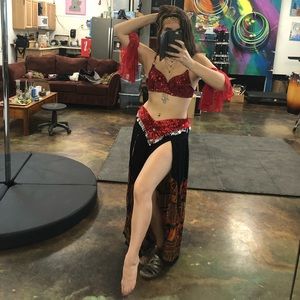 Red and Black Bellydance Costume